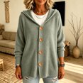 thumbnail image 6 of Women Loose Button Front Hooded Knit Cardigan, Drop Shoulder Long Sleeve Casual Sweater Jacket M, 6 of 6