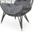 thumbnail image 3 of Jayson Outdoor Wicker Teardrop Chair with Cushion, Gray and Dark Gray, 3 of 9