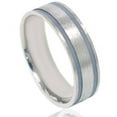thumbnail image 1 of Double Inlay Brushed Wedding Band 14K White Gold, 1 of 1