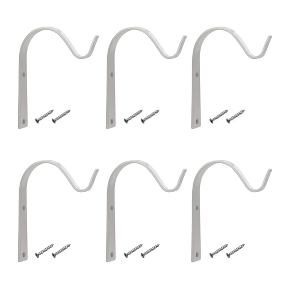 Xinxinyy Crochet Mural en Fer Support de Suspension en Métal Rangement Plante Support Mural en Fer Panier Décoration Maison Vintage, 6 Pcs, Blanc