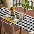 thumbnail image 3 of Daisy Bees Gnomes Table Cloths for 8 Foot Rectangle Tables, Black White Plaid Farmhouse Patio Waterproof Elastic Fitted Tablecloths, Washable Rectangular Table Cover for Camping, 3 of 8