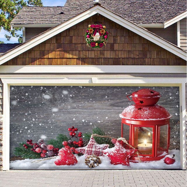Fondo navideño de tela para colgar en el garaje, decoración de fiestas navideñas, pancarta de tela, tapiz a juego