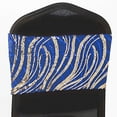 thumbnail image 4 of BalsaCircle 5 Royal Blue Gold Mesh Chair Sashes Wavy Embroidered Sequins Wedding Party Events Reception Catering Home Tableware Decorations Supplies, 4 of 6
