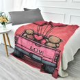 thumbnail image 4 of Bears with Heart Balloons Camping Blankets Bed Throws and Cozy Travel Blanket Fluorescence 70x55in Double Sided, 4 of 8