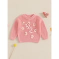 thumbnail image 4 of Gupgi Infant Girl Birthday Sweaters Baby Long Sleeve Floral Knit Pullover Tops, 4 of 9