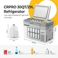 thumbnail image 3 of BougeRV Portable Car Refrigerator CRPRO 30 Qt, 12 Volt Fridge Compressor Freezer with -8℉~50℉ Cooling Range, 12V/24 DC & 110-240 AC for RV Truck Vehicle Boat Outdoor & Home Use Grey, 3 of 6