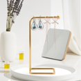 thumbnail image 3 of Becaristey Chic Jewelry Organizer Stand Tray Display Rack for Rings Earrings and Hair Accessories Gold 7 Shape M 1Set, 3 of 6