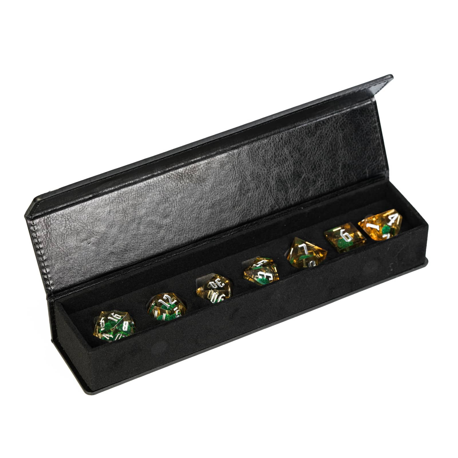 Cusdie Sharp Edges DND Dice, Liquid Core Quicksand Dice, 7 PCs D&D Dice, Handcrafted Polyhedral Dice Set, for TTRPG Role Playing Game Pathfinder