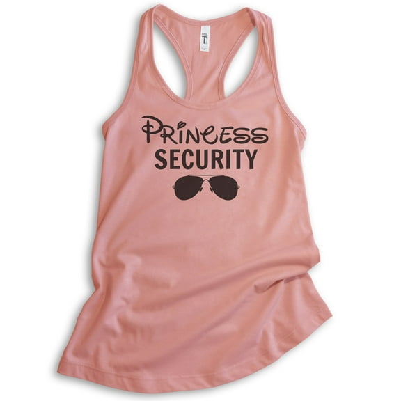 Princess Security Tank Top, Ladies Racerback Tank Top, Funny Princess Tank, Princess Vacation Tank, Desert Pink, Medium