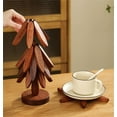 thumbnail image 6 of Minibee Foldable Kitchen Tree Trivet Set | 3-Piece Natural Tree Trivet Set with a Holder Perfect for Pots, Bowls, and Pans, 6 of 9