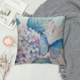 thumbnail image 2 of Chilfamy   Blue Hydrangea Pillow Covers Spring Summer Floral Throw Pillows Cover Flowers and Butterflies Pillowcase for Couch Sofa Living Room Patio White, 2 of 5
