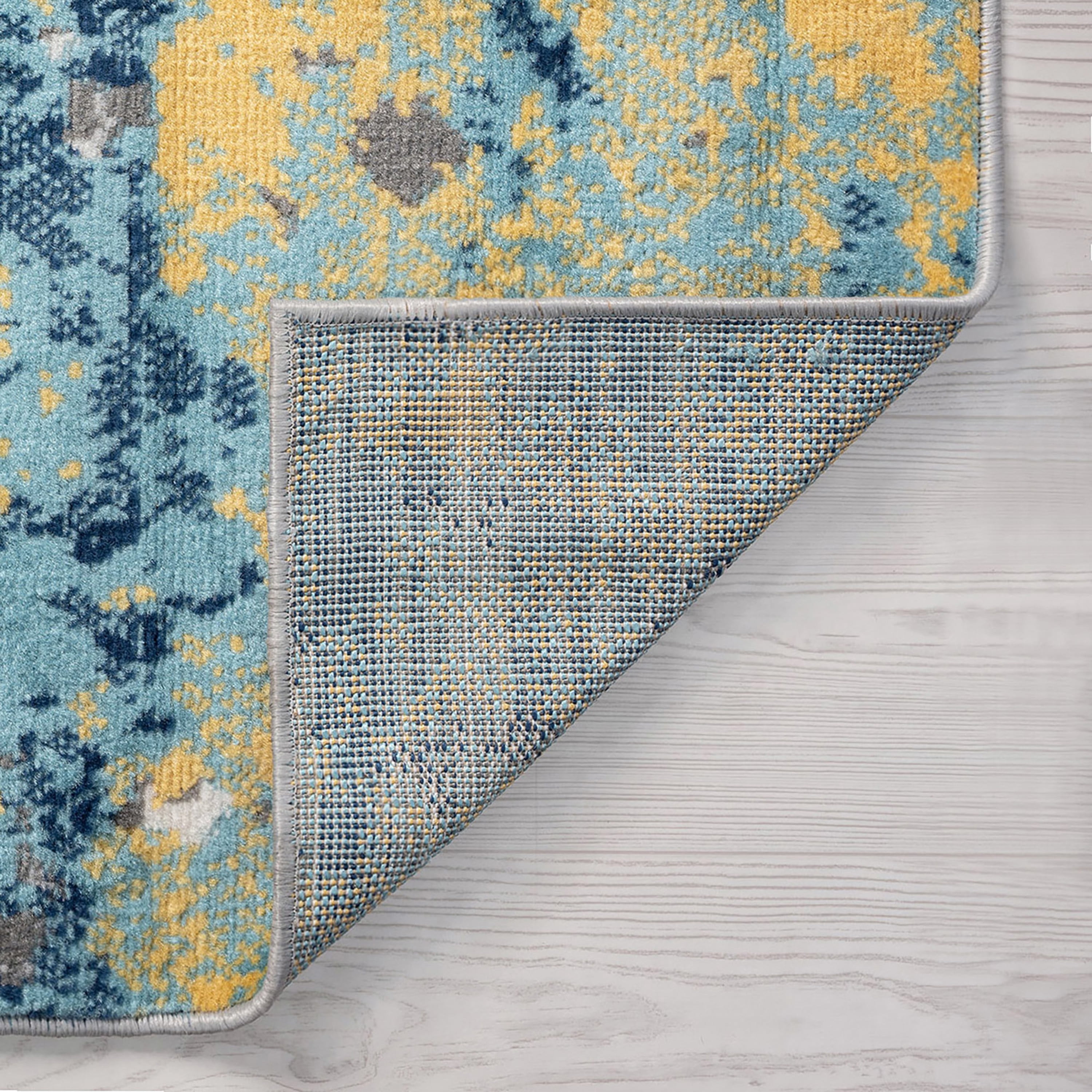 Contemporary 5x8 Area Rug (5'3'' x 7'3'') Abstract Gold, Gray Living Room Easy to Clean