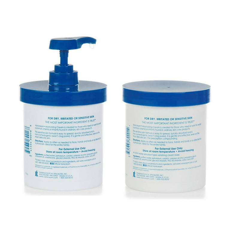 Vanicream Moisturizing Skin Cream, Paraben-Free, 16oz Combo (Pump