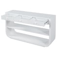 thumbnail image 6 of Euroco 55 Inch Curved Console Table with 3 Soft-Close Drawers, 3-Tier Entryway Table with 2 Storage Open Shelves,Wood Narrow Long Sofa Table for Living Room, Hallway, Foyer,White, 6 of 9