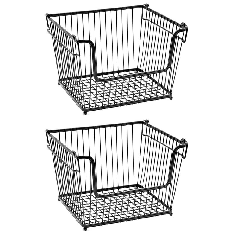 Sorbus Metal Wire Storage Baskets - Set of 4 ,Black