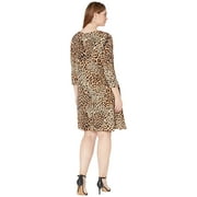 Karen Kane Plus Plus Size V-Neck Pocket Dress Leopard
