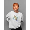 thumbnail image 2 of Watercolor Sea Turtle Splash Sweatshirt Women -Image by Shutterstock, Female Small, 2 of 4