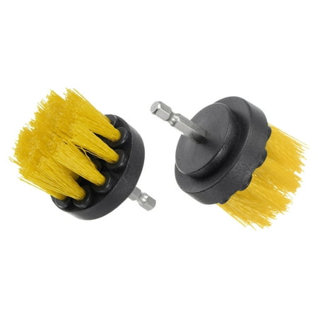 

Uxcell Drill Brush 2 All-Purpose Cleaning Scrubber Kit Yellow 2Pack