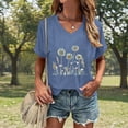 thumbnail image 2 of DHFJKG Short Sleeve Graphic Tee Women Dandelion Flower Print Crew Neck Loose Fit T Shirt Casual Daily Wear Comfy Tops, 2 of 4