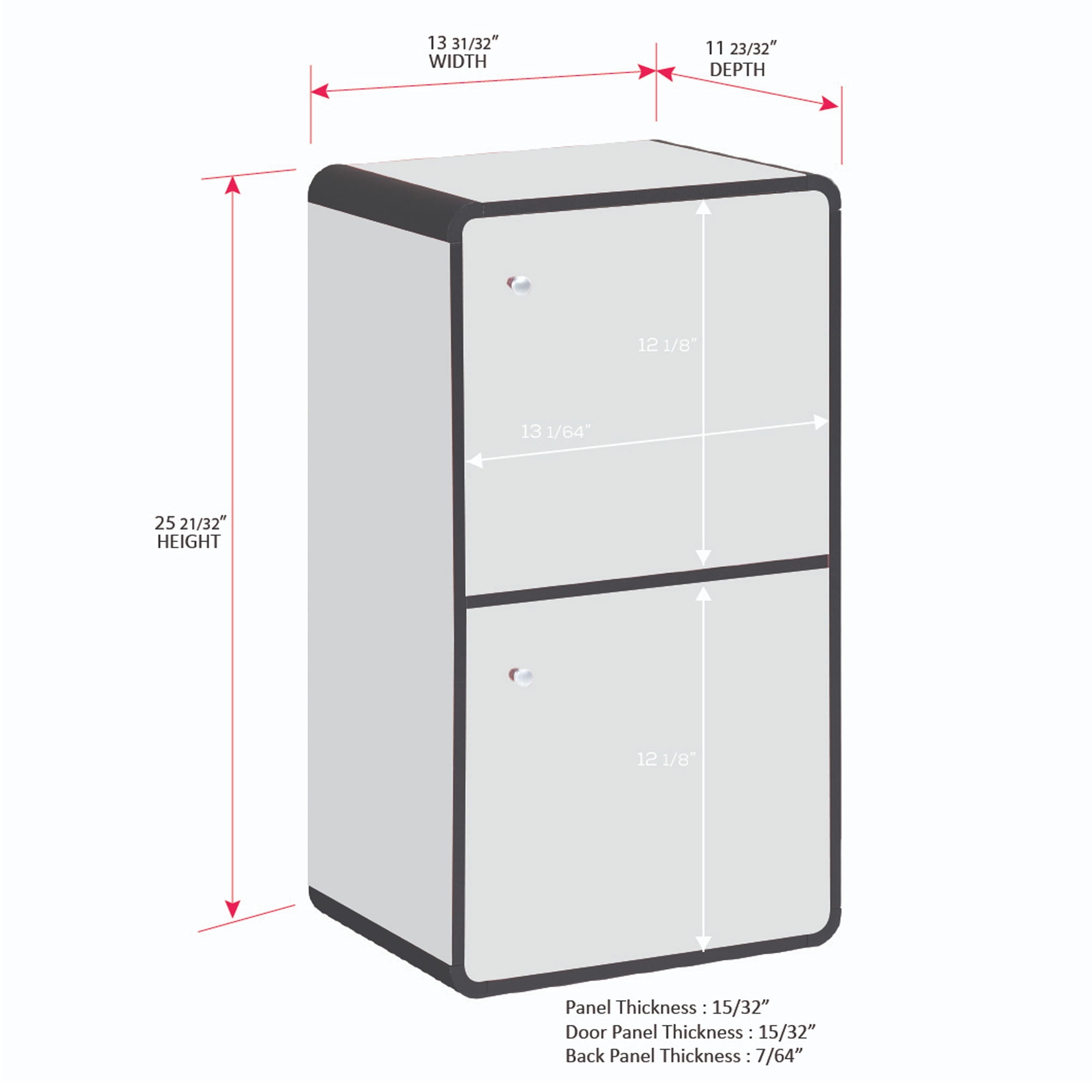 Kings Brand Furniture Dothan Wood 2-Cubed Closed Bookcase - Storage Shelf Organizer Bookshelf, Black