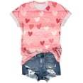 thumbnail image 4 of COMVALUE Plus Size Short Sleeve Tops for Women Bow Graphic Crewneck Casual Cute Shirts (Pink, M), 4 of 8
