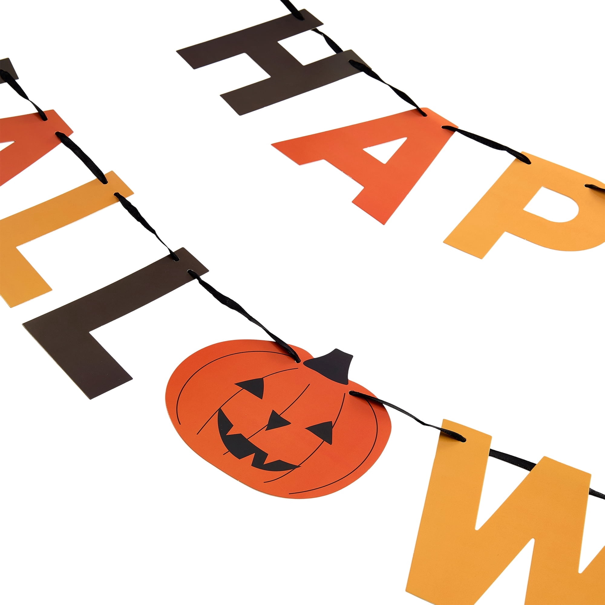 Happy Halloween Paper Banner, Multicolor, 4.9', 2 Pieces, Halloween by Way To Celebrate