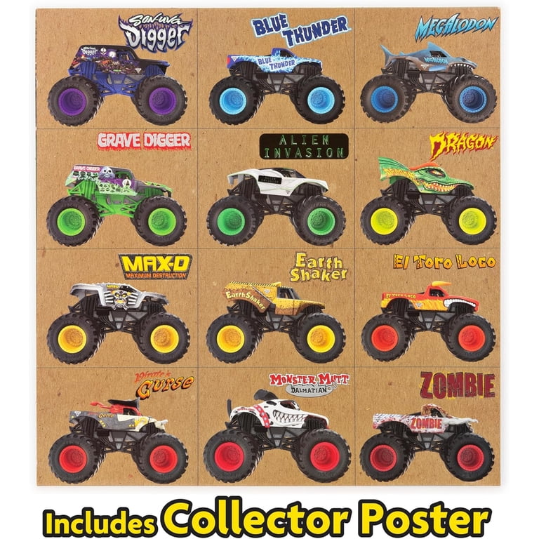 Monster Jam, Official 1:64 Scale Die-Cast Monster Trucks 12-Pack
