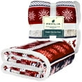 thumbnail image 2 of PAVILIA Premium Christmas Sherpa Throw Blanket | Christmas Decoration Reindeers, Fleece, Plush, Warm, Cozy Reversible Microfiber Holiday Blanket | Christmas Gift - 60x80, 2 of 7