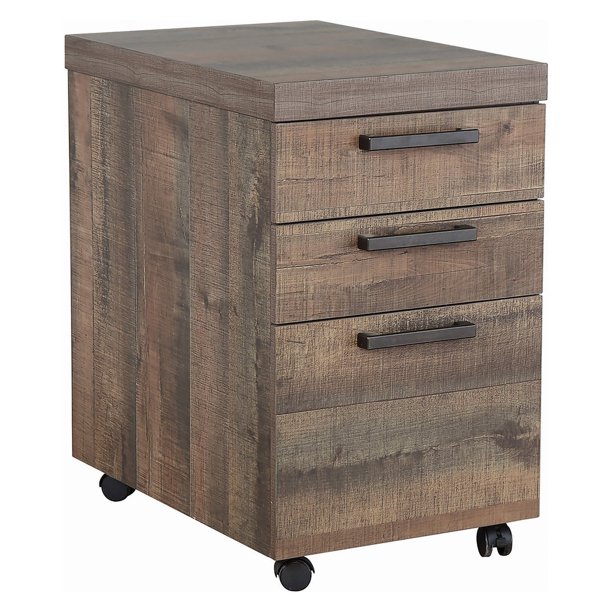 Luke 3-drawer Mobile Storage Cabinet Weathered Oak - Walmart.com - Walmart.com