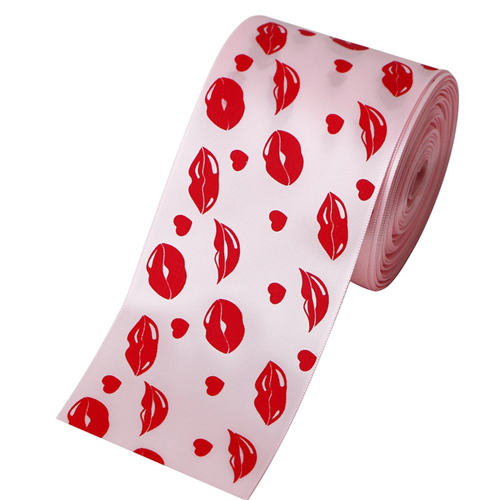 Love♡ribbon Fnochy Valentine's Day Ribbon, Love Printing Gift Wrap, Soft