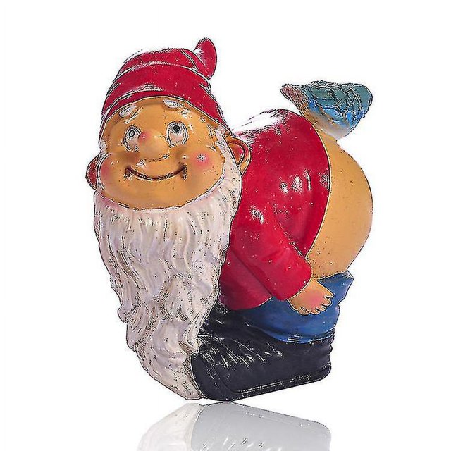 Adorno navideño – Figura de gnomos de jardín – Gnomo Loonie Moonie – Gnomos traviesos – Estatuas de gnomos lunares – Decoraciones navideñas (1 unidad, rojo)