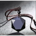 thumbnail image 4 of Collar de Obsidiana MADIOLA Estrella Hexagonal Piedra Natural Cordon Cafe, 4 of 6