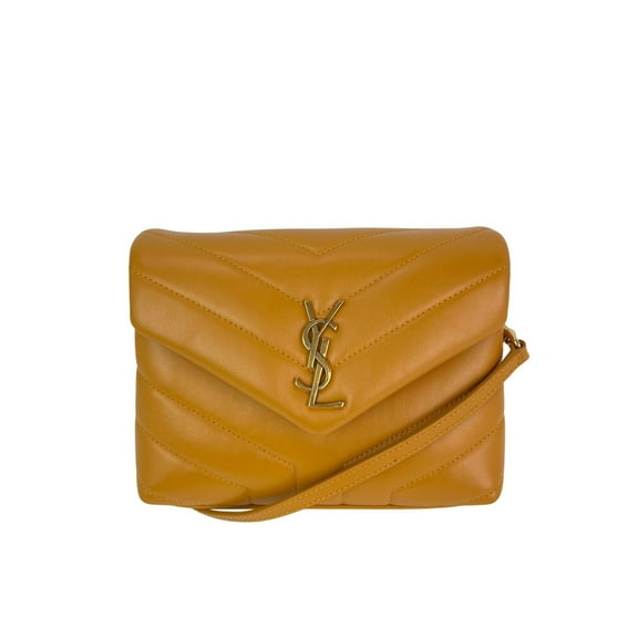 Pre-Owned Saint Laurent Calfskin Quilted Toy Loulou Yellow Crossbody Bag