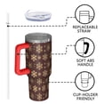 thumbnail image 4 of Brown Christmas Snowflake Pattern Tumbler with Handle and Lid,40oz Double Wall Vacuum Insulated Tumbler,Cups Gift for Women and Men, 4 of 7
