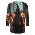 thumbnail image 4 of Neewe Fashion Print 3/4 Sleeve Shirts for Women Casual Fall Fashion Crewneck Tunic Tops Work Outfit Blouse, 4 of 5