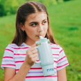 thumbnail image 6 of RTIC 16 oz Ceramic Lined Road Trip Tumbler, Leak-Proof Covered Straw Lid, 2 Pack, Sweet Cherries, 6 of 7