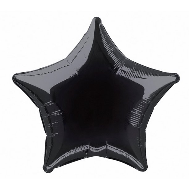 Unique Party - Globo de Aluminio Diseño Estrella (Negro)