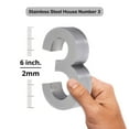 thumbnail image 4 of MSH Modern Stainless Hardware 6 Inch 3D Stainless Steel House Number 3, 4 of 4