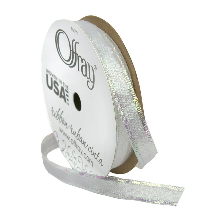 Offray 9'X 7/8 Opal Gray Grosgrain Ribbon - Each
