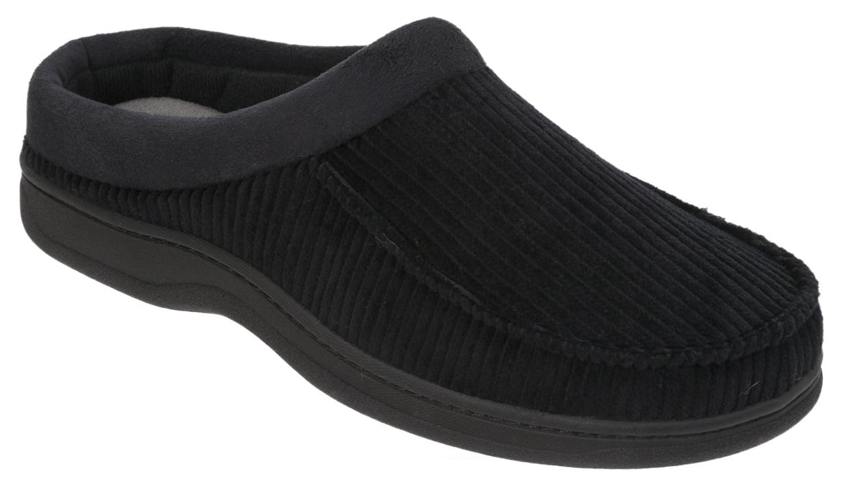 Dearfoams Men's Corduroy Clog Memory Foam Slippers (Large (1112