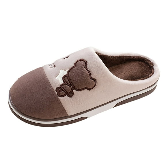 OJinShaWanO Dearfoam Slippers Women Memory Foam Clog Household Fall and Winter Non Home Indoor Warm Furcotton Slippers Men and Women with Models