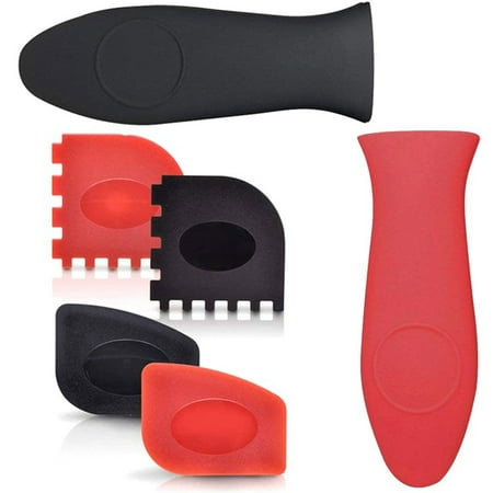 

6pcs/set Griddles Silicone Skillet Pan Grip Handle Cover Cookware Heat
