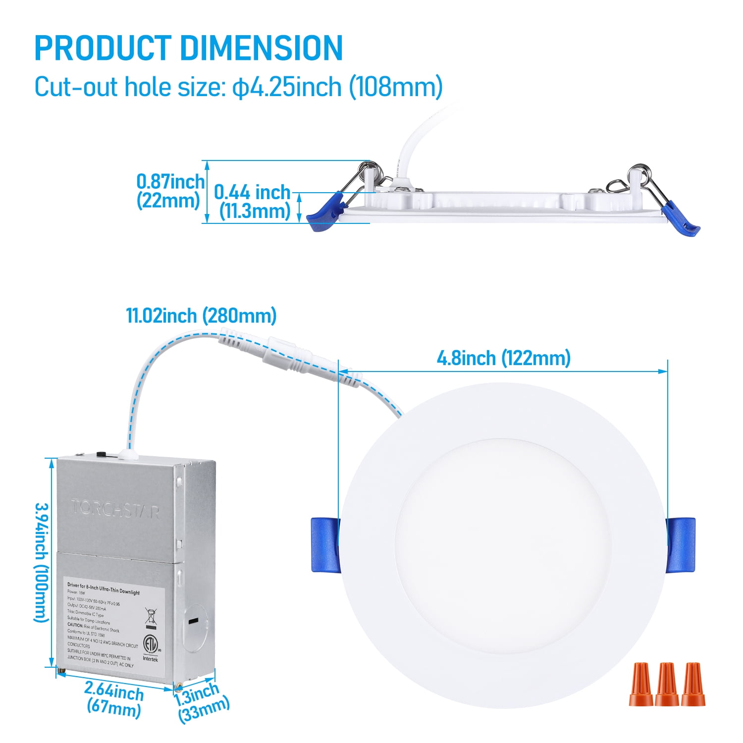 48 Pack 10W 4 Inch LED Recessed Lighting with Junction Box, 2700K/3000K/3500K/4000K/5000K Selectable, 5%-100% Dimmable