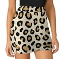 thumbnail image 3 of Beige Background Leopard Print Spots Women's Shorts Non-Slip Single Pocket A-line Trouser Skirt Summer Shorts Casual Shorts for Women, 3 of 7