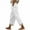 White, variant on ZQUUVOU Women's Pants Cotton Linen Solid Color Waist Elastic Drawstring Pants with Pocket(White,S)