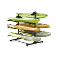thumbnail image 2 of Kayak Storage Rack for 6 Kayaks, Freestanding Double-Sided Heavy Duty Steel Kayak Rack with Wheels and Hanging Straps for Outdoor and Garage Storage, Black, 2 of 7