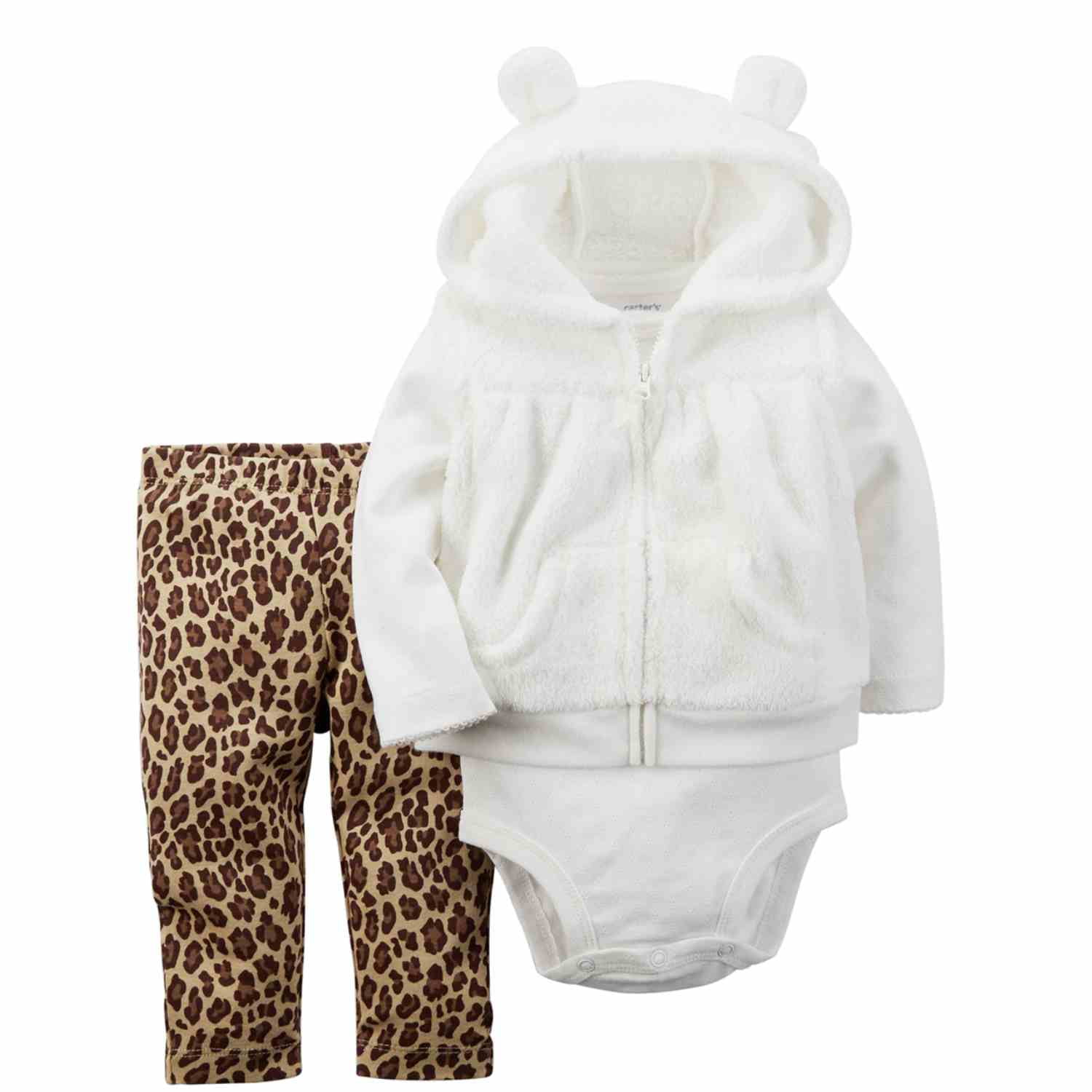 carter's leopard vest