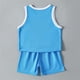 thumbnail image 5 of Conjuntos de camiseta sin mangas con cuello redondo para niños, camiseta sin mangas de color liso con cuello redondo y pantalones cortos con cintura elástica, conjunto de dos piezas de poliéster para, 5 of 9