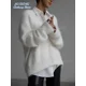 thumbnail image 3 of Cárdigan de punto grueso de lana de cachemira para mujer, suéter elegante de cuello en V con una sola botonadura y manga larga para otoño e invierno, chaqueta básica para mujer, 3 of 5