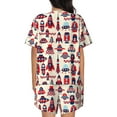thumbnail image 3 of Bixox Women's Rocket Pattern Printed Pajama Set 2 Piece Lounge Set Top and Shorts Soft Pajamas, Shorts with Pockets, 3 of 7